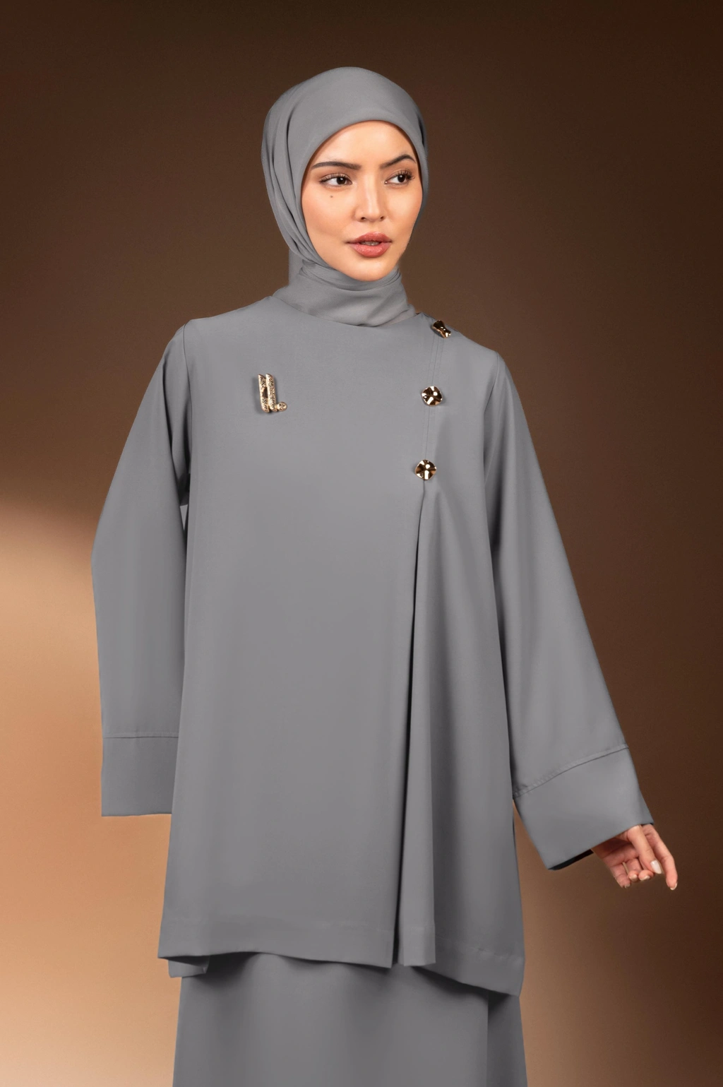 BLUS KURUNG TENTREM KELABU